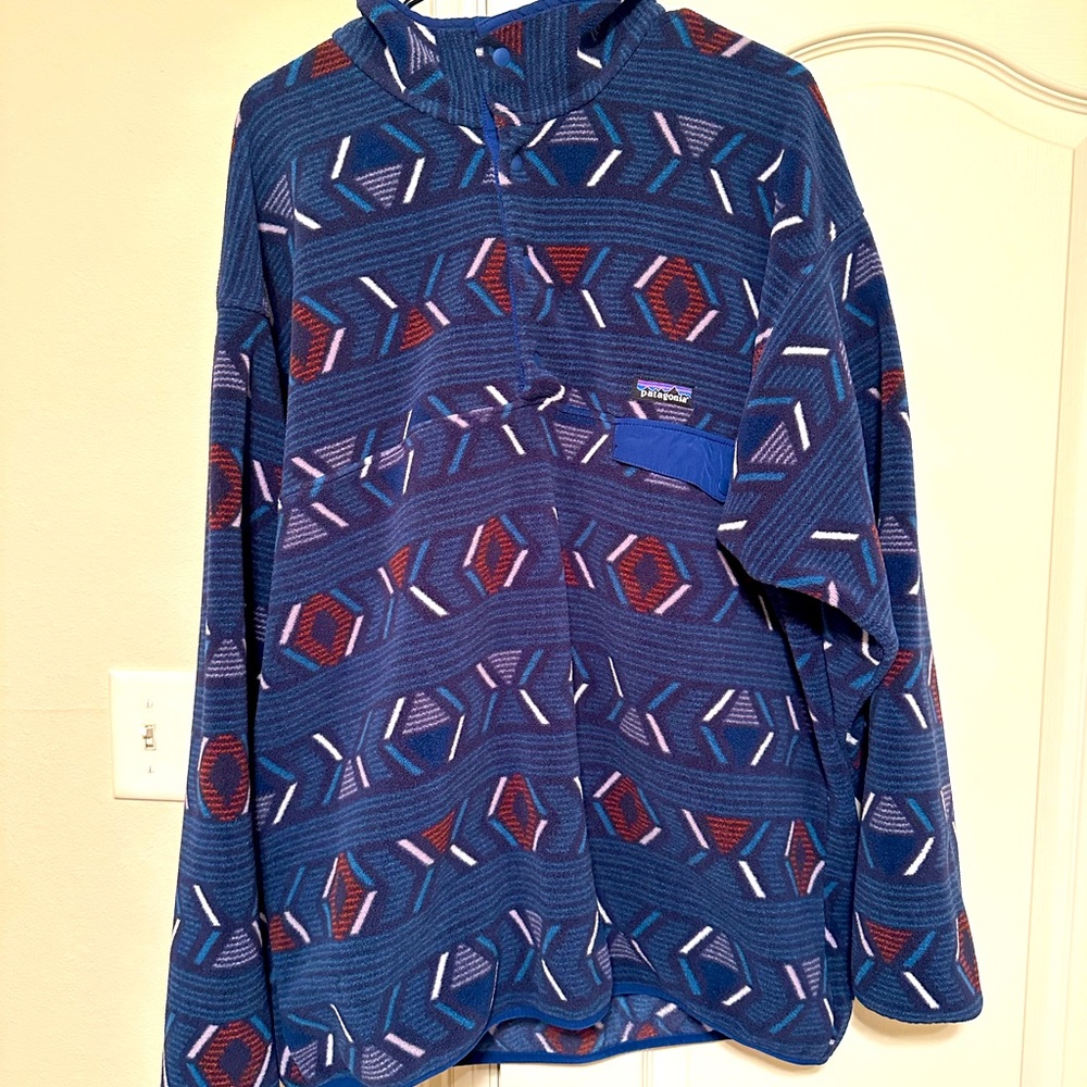 Patagonia Synchilla Snap T Rare Aztec Tribal Pullover Sweater Men’s XL-NWOT